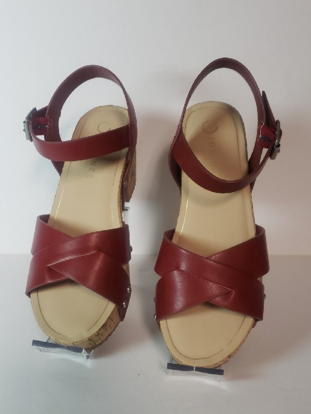 Journee Valentina Red Vegan Leather  Platform Sandals. 8M